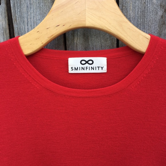 Sminfinity 100% Merino Wool Crewneck Sweater Red L - Picture 3 of 11
